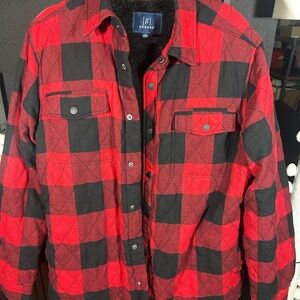 George Red and Black lumberjack fur lined size medium (fits like large) jacket